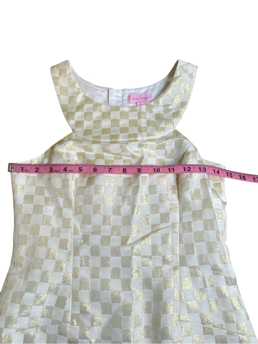 Lilly Pulitzer Jepson Metallic White Gold Sleeveless Bodycon Midi Dress SZ 0 NWT - Picture 4 of 15